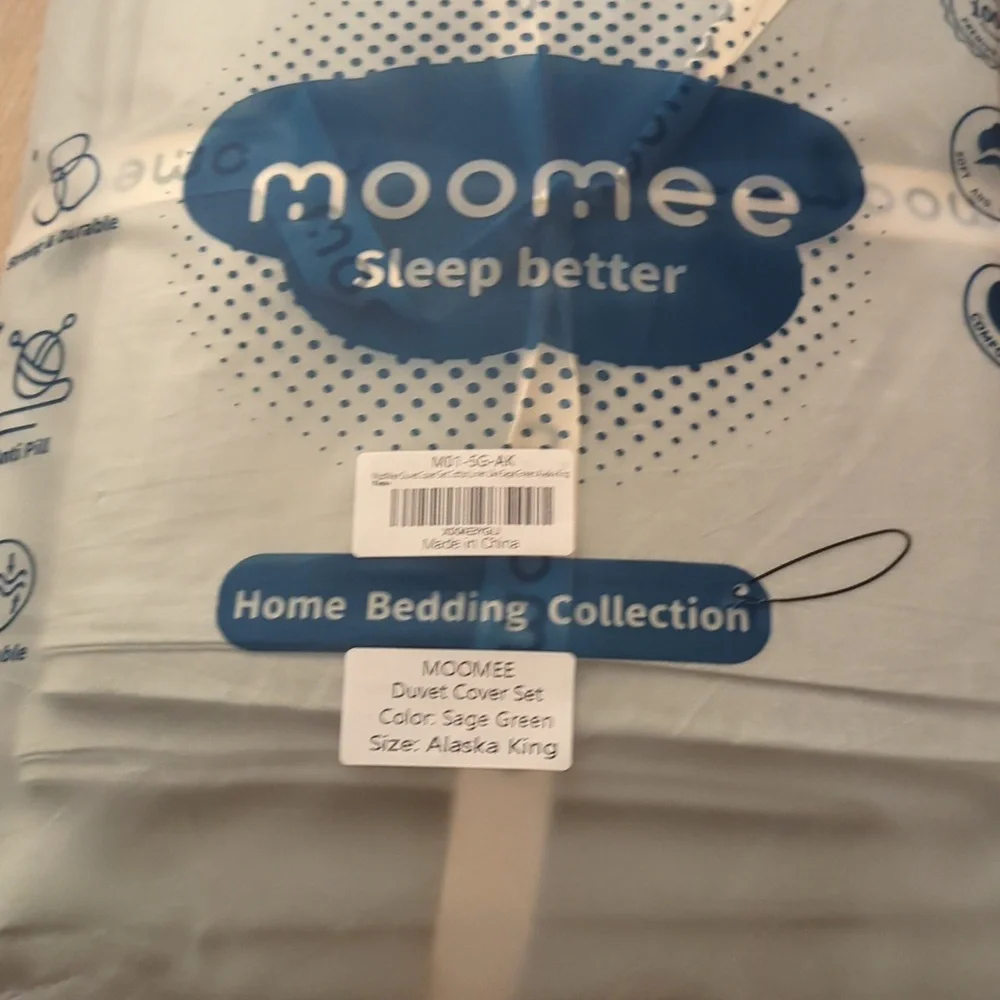 MooMee Bedding Duvet Cover Set 100% Washed Cotton Linen Like Textured Breathable